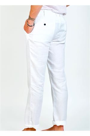 Pantalone da uomo in lino bianco Ganesh | GU164MBIANCO